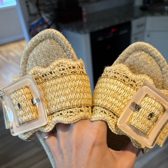 Sam Edelman Women’s Bambi Raffa Woven Enamel Buckle Sandals Size 8.5M Like New - Picture 2 of 9